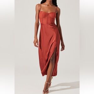 ASTR The Label Lace Bustier Sleeveless Midi Dress